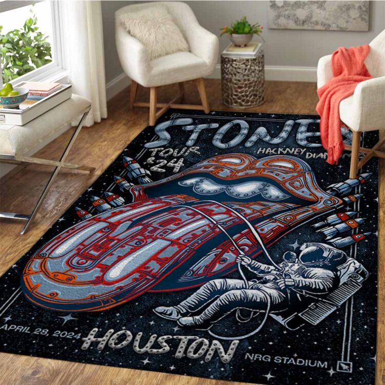 Rolling Stones Hackney Diamonds Houston, TX 2024 Rug Carpet